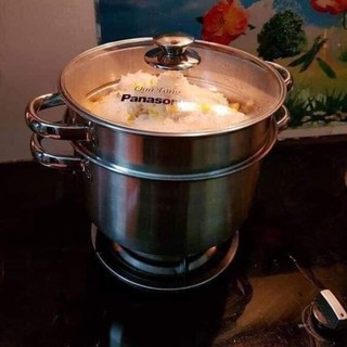 Bộ nồi xửng hấp inox cao cấp quà km Panasonic
