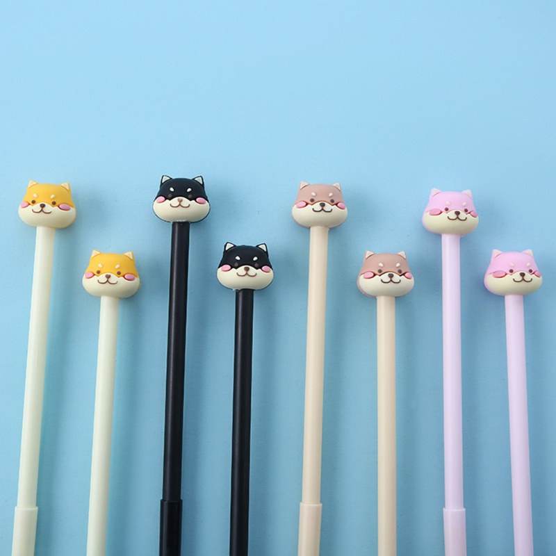 Set 4 Bút Mực Gel Bằng Silicon Hình Chú Cún Hoạt Hình Nhiều Màu Dễ Thương Đa Ứng Dụng