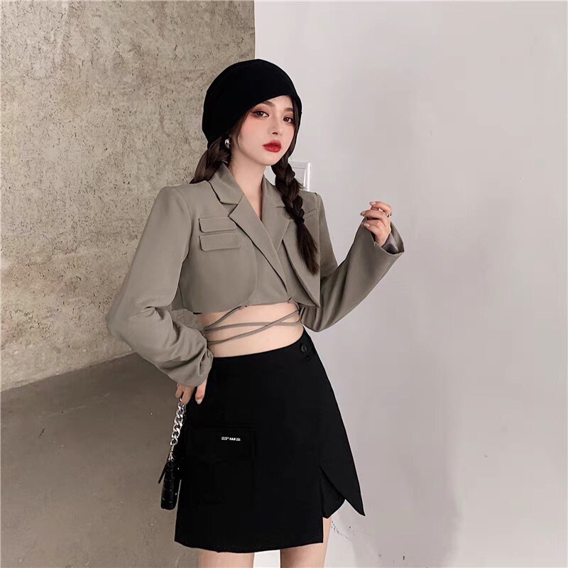 ÁO CROPTOP BLAZER 🎀 PHỐI QUẦN LỬNG ỐNG SUÔNG 🎀 THỜI TRANG THANH LỊCH | BigBuy360 - bigbuy360.vn