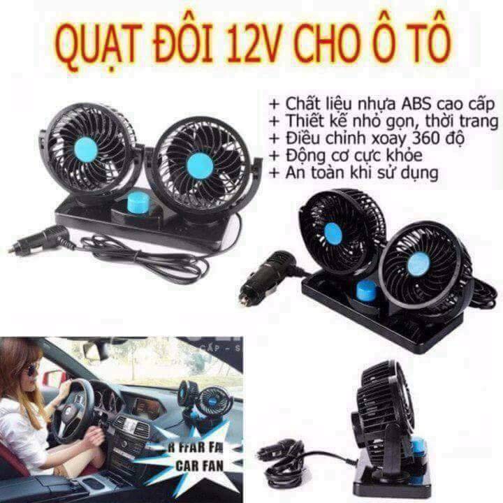 QUẠT ĐÔI MINI 12V TRÊN Ô TÔ