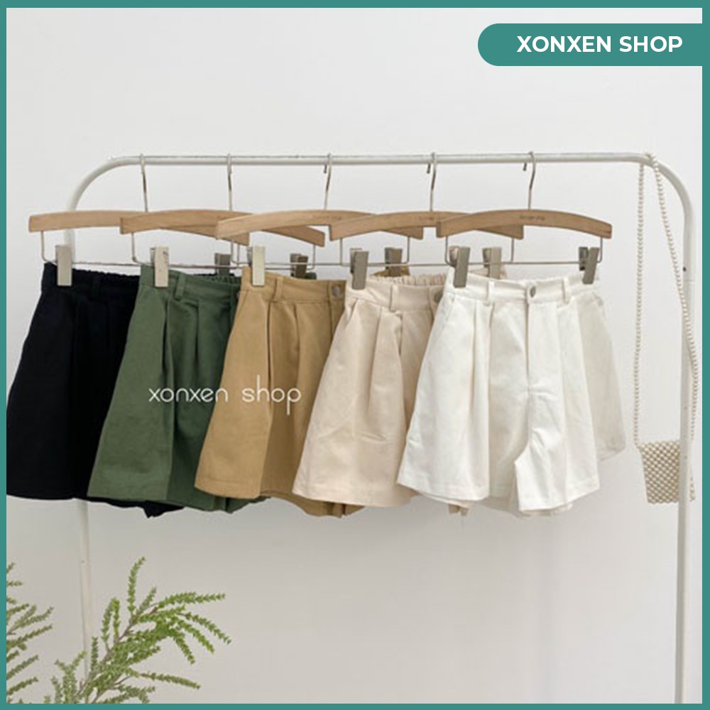 Quần đùi nữ quần short kaki lưng chun cá tính chất kaki dày dặn XONXEN SHOP HUẾ free size mã 916