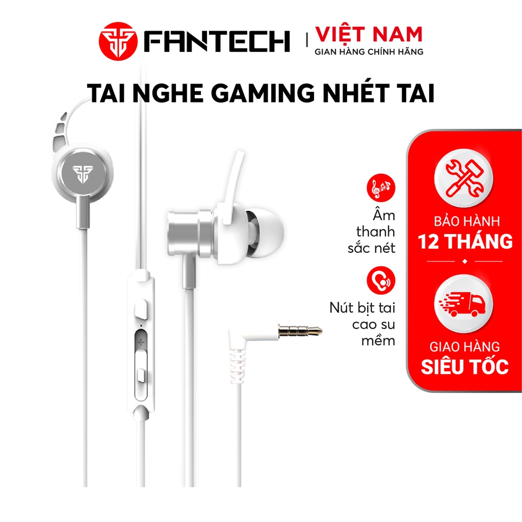 Tai Nghe Nhét Tai Gaming Hỗ Trợ Chơi Game, Làm Việc và Học Tập Online FANTECH EG3 Tương Thích Điện Thoại và Máy Tính