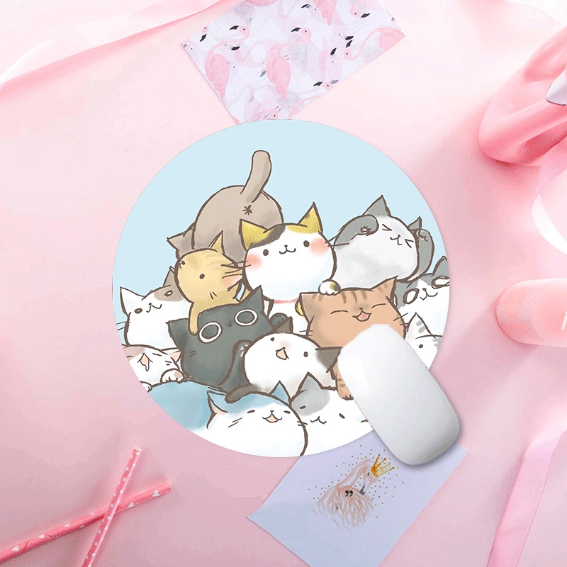 Miếng lót chuột tròn dễ thương chống nước cực êm