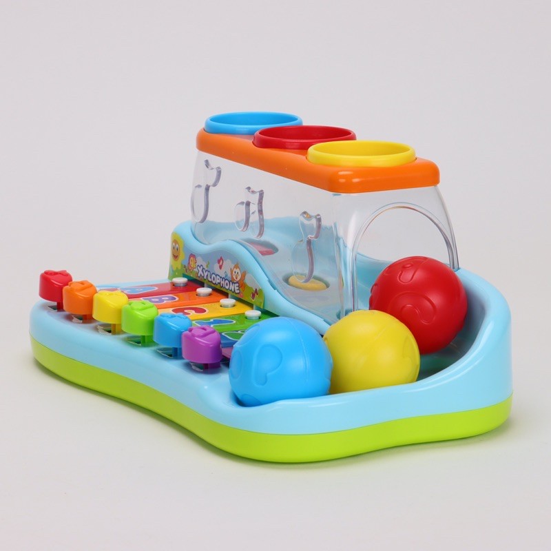 [Huile Toys]Bộ Đồ Chơi Đàn Gõ Kèm Đập Bóng 2in1 Cho Bé - Đàn Đá Cho Bé HOLA 856