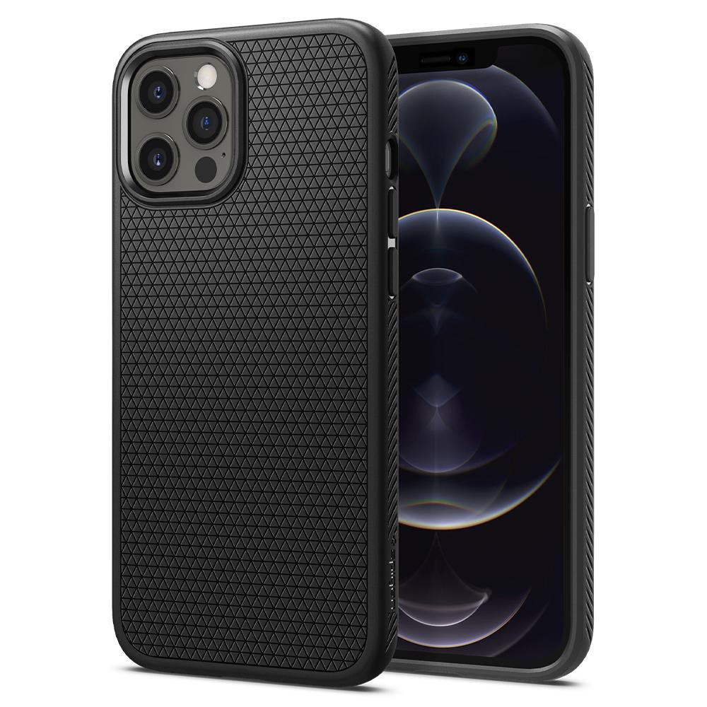 Ốp lưng chống sốc Spigen Liquid Air màu đen cho iPhone 12 Pro Max | iPhone 12 Pro | iPhone 12 Mini