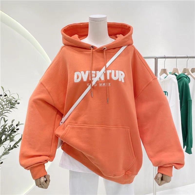 áo hoodie vải nỉ lót bông dày dặn thêu Dven unisex form rộng