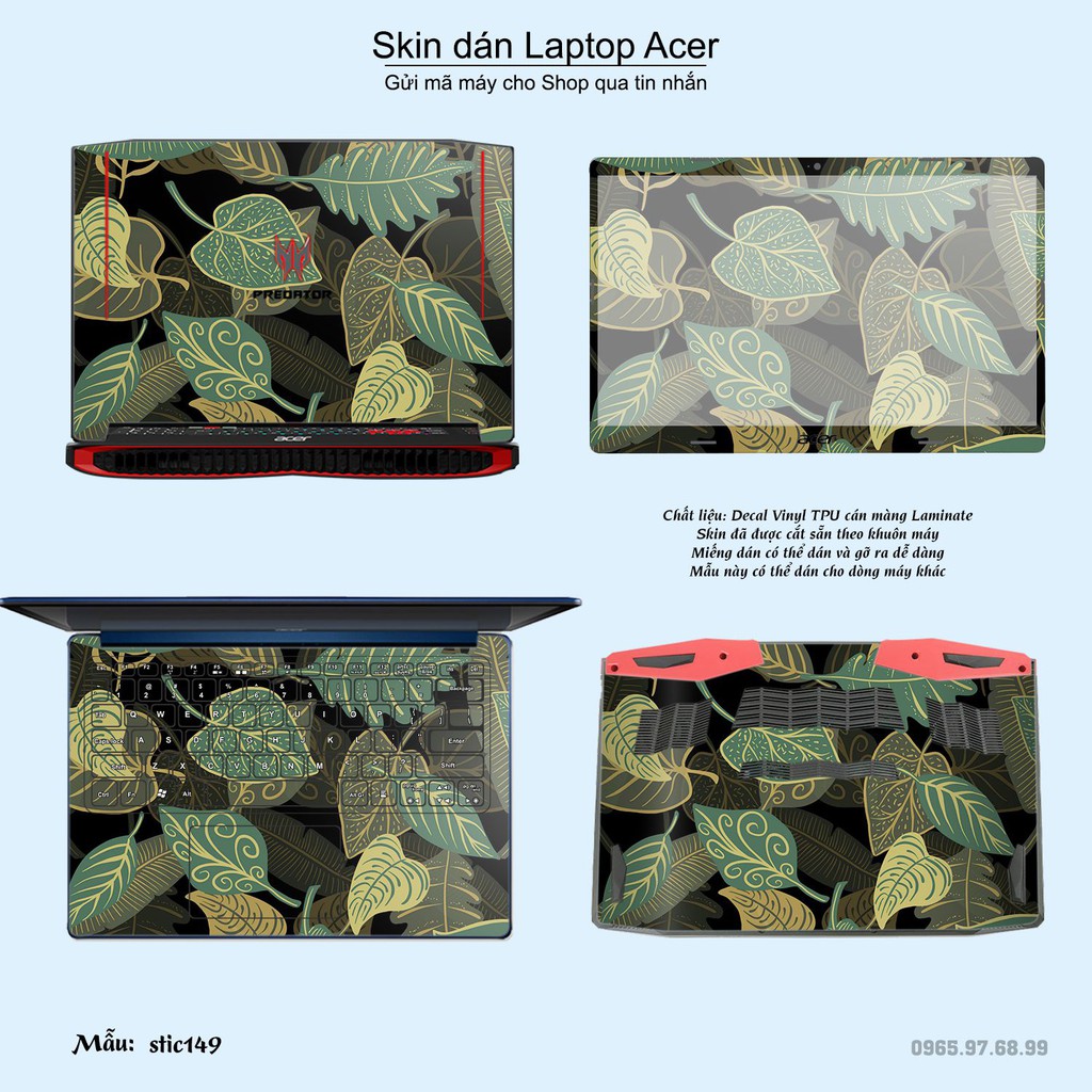 Skin dán Laptop Acer in hình Hoa văn sticker _nhiều mẫu 25 (inbox mã máy cho Shop)