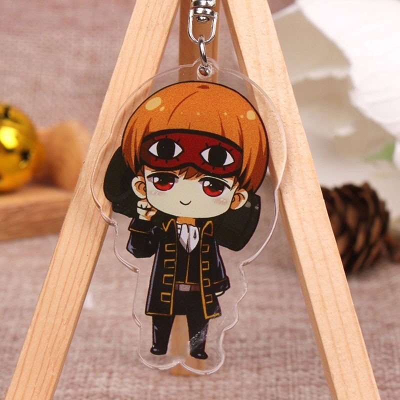 Móc Khóa Nhựa Acrylic Hai Mặt Trong Suốt In Hình Gintama