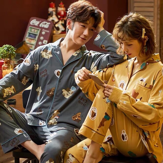 (ORDER) Bộ ngủ pajamas đôi nam nữ thu đông dài tay hoạ tiết cute, hàng Quảng Châu cao cấp (19 mẫu - kéo ảnh xem thêm)