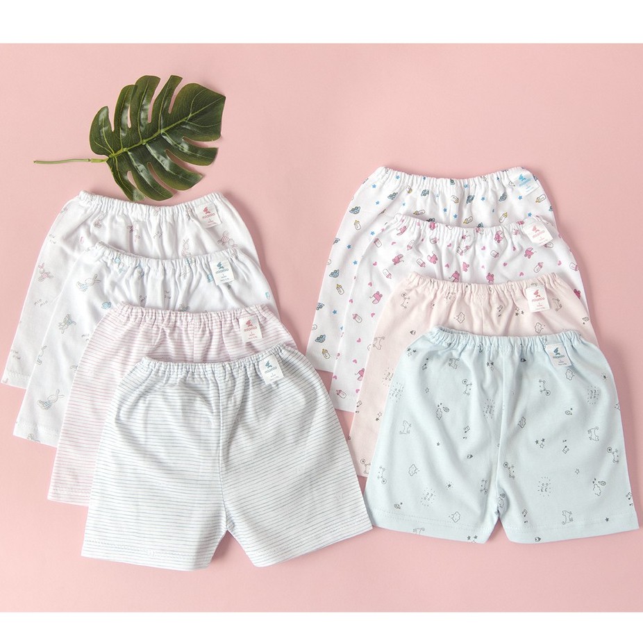 Quần ngắn sơ sinh Miomio 100% cotton mỏng mát