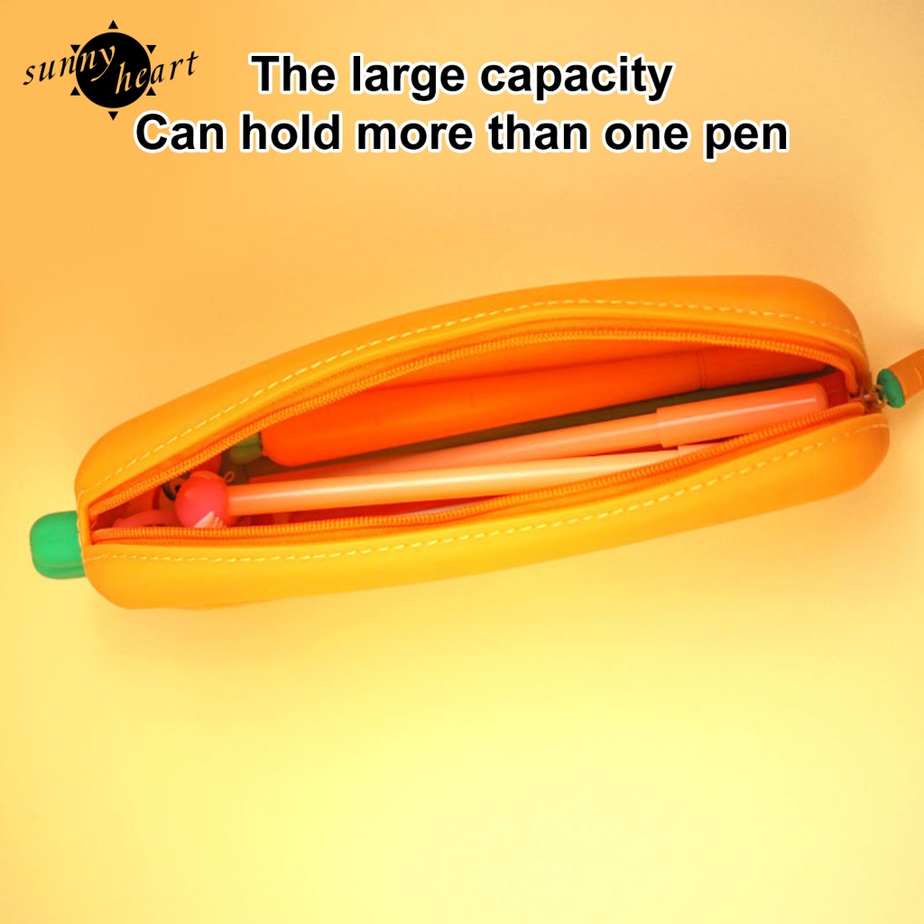 Sunnyheart Túi Đựng Bút Chì Chống Thấm Nước In Hình Cà Rốt Dễ Thương