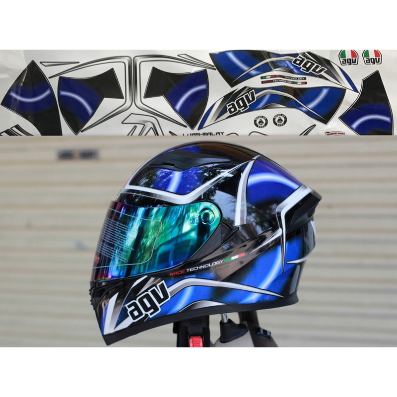 TEM DECAL dán mũ bảo hiểm fullface trùm đầu AGV Shoei HJC