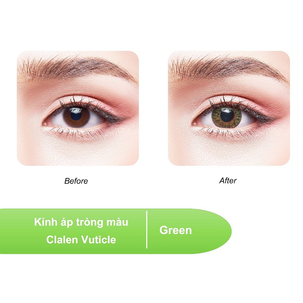 Kính áp tròng màu Clalen Vuticle – Green Hàn Quốc không độ