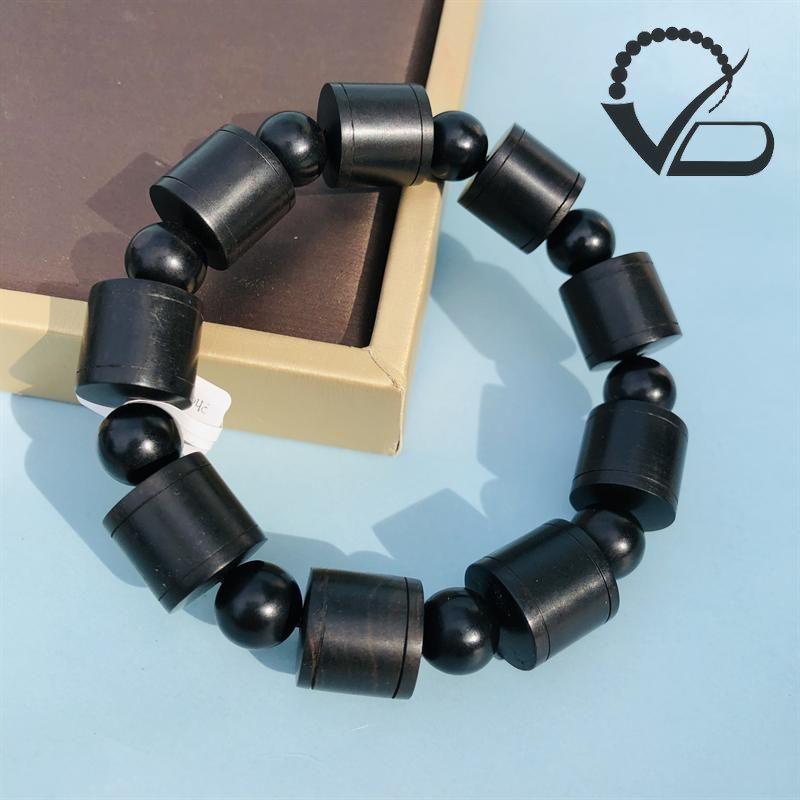 Vòng Tay gỗ Mun Kiểu Đốt Trúc nhiều cỡ hạt 6MM -8MM -10MM -12MM-14MM CNC VĂN BÉ