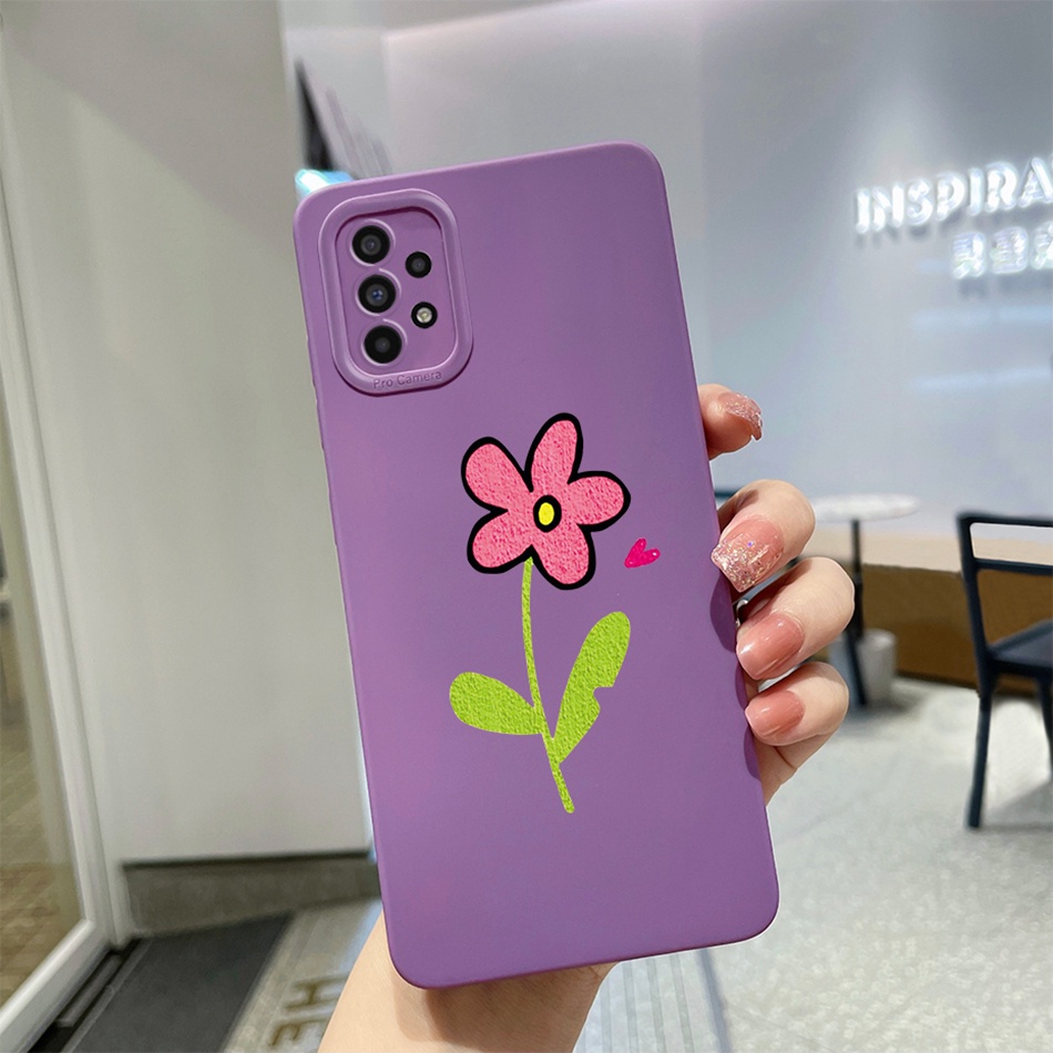 Ốp Điện Thoại Silicon Mềm Họa Tiết Hoa Oải Hương Tím Cho Samsung Galaxy A13 A03 A33 A53 A73