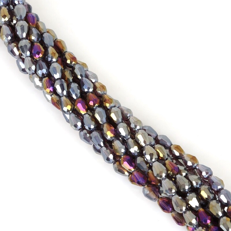 Bộ 70 hạt pha lê hình giọt nước 5x7mm dùng làm trang sức thủ công