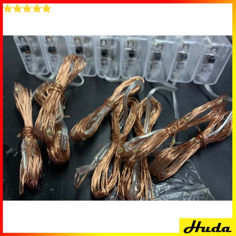 Dây kẽm, Dây đèn Led dây đồng Fairy Light trang trí tiệc cưới noel phòng ngủ 2met Pin 2A  DSG