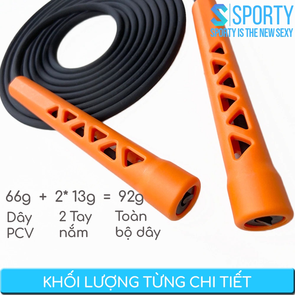 Dây Nhảy Tốc Độ WARRIOR Thương Hiệu SPORTY, Hỗ Trợ Tập Thể Lực, Thể Dục, Giảm Cân Có Thể Điều Chỉnh Độ Dài