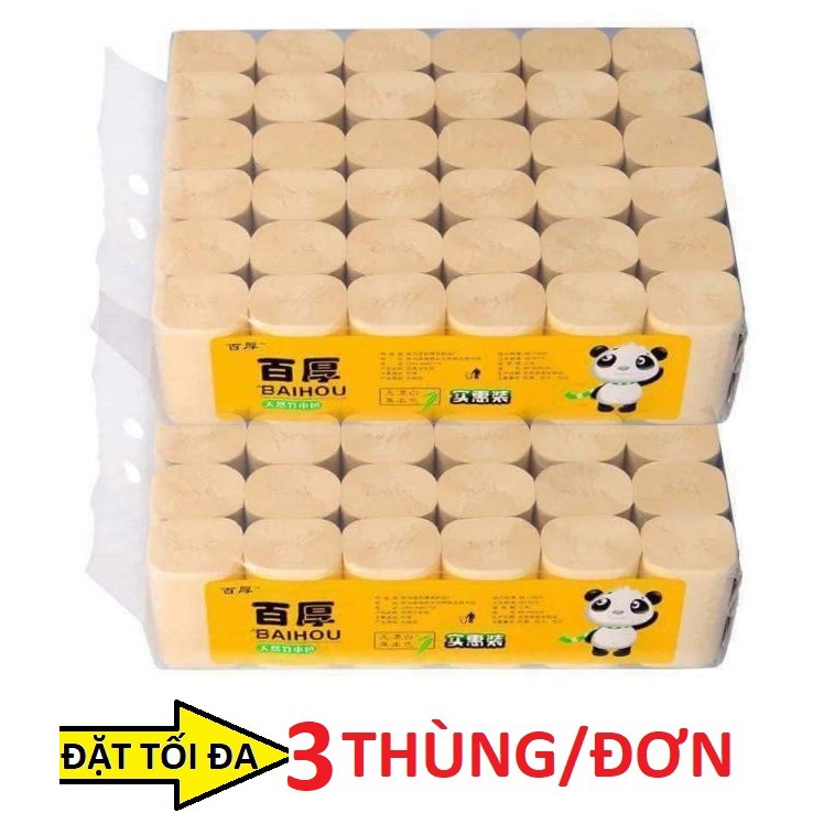 36 CUỘN GIẤY GẤU TRÚC/ 36 CUỘN GIẤY VỆ SINH BAIHOU KHÔNG LÕI