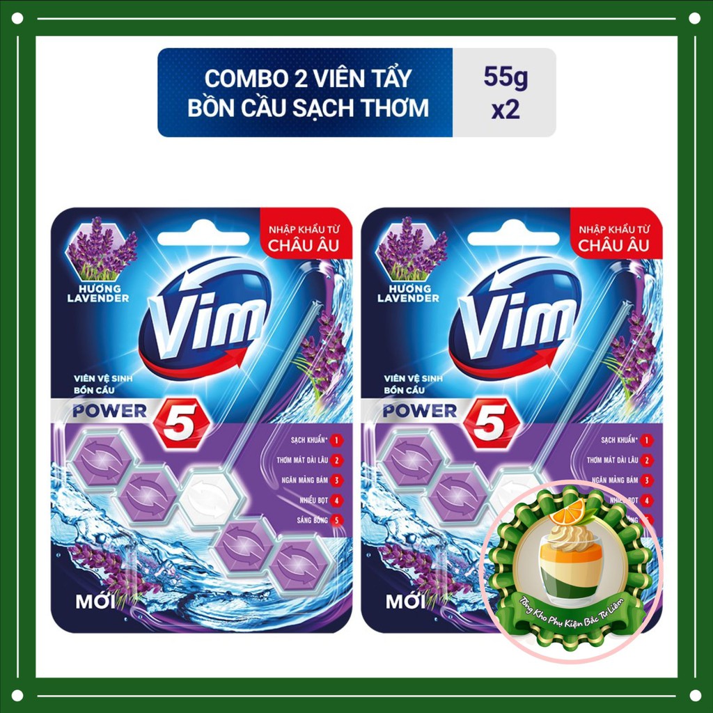 [Combo 2 Viên] Vệ sinh bồn cầu VIM POWER 5 sạch khuẩn thơm mát