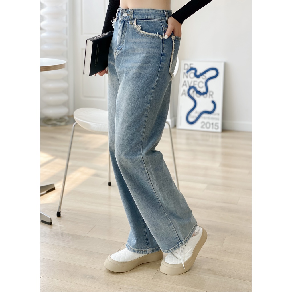 Quần Jean túi tua rua Evis