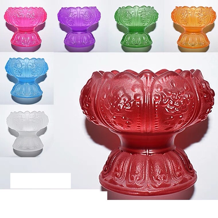 Ly để nến, đèn cầy, bằng lưu ly 8cm  - Văn phòng phẩm Nhơn Phát