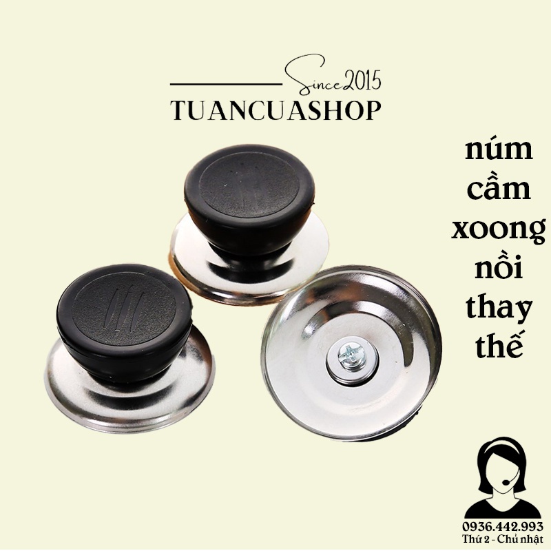 Núm cầm thay thế cho nắp vung xoong, chảo, nồi lẩu - Núm nắp vung xoong nồi bằng nhựa (NVX01)