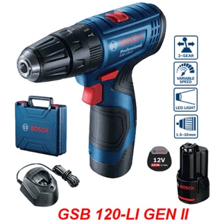Máy khoan động lực dùng pin 12v bosch gsb 120-li gen ii /chính hãng/