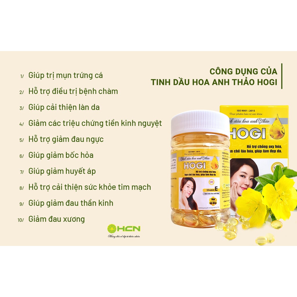 Tinh dầu hoa anh thảo - điều hòa nội tiết, giúp làm đẹp da, tăng cường độ đàn hồi cho da