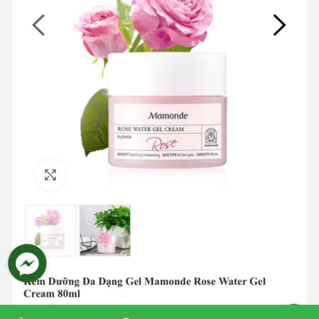 Kem dưỡng da Mamonde Rose Water gel cream
