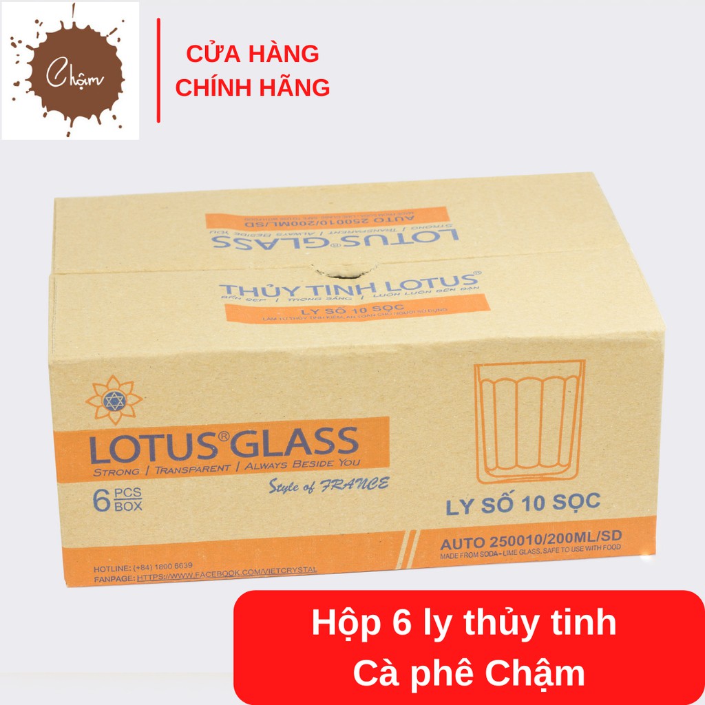 Hộp 6 ly thủy tinh Cà phê Chậm