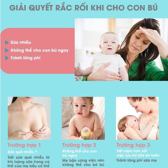 Bộ 3 bình trữ sữa 150ml Piyo Piyo, nhựa pp không chứa BPA