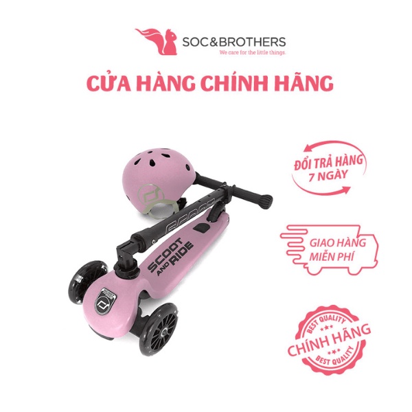 Xe scooter trẻ em Scoot and Ride Highwaykick 3 LED màu Rose