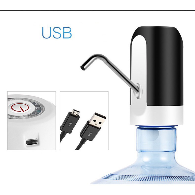 Vòi bơm nước tự động hút rượu sạc điện cổng USB mini - B050 có ống hút 40cm