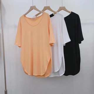 MR [Plus Size] (50-150kg) Áo Thun Nữ Tay Ngắn Mùa Hè Phong Cách Hàn Quốc