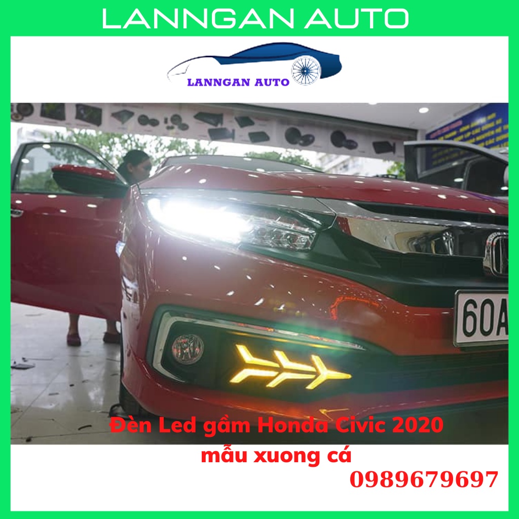 Đèn led gầm Honda Civic 2016-2021 mẫu xương cá, led gầm daylight cao cấp