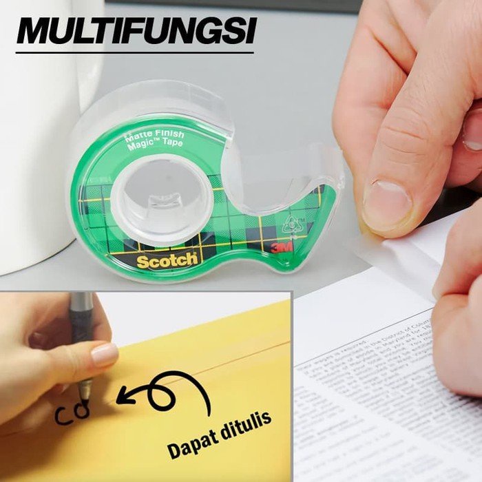 Băng dính kỳ diệu 3M Scotch kích thước 12.7mm x 11.4m Cat.104, trong suốt, bám dính tốt, viết lên được