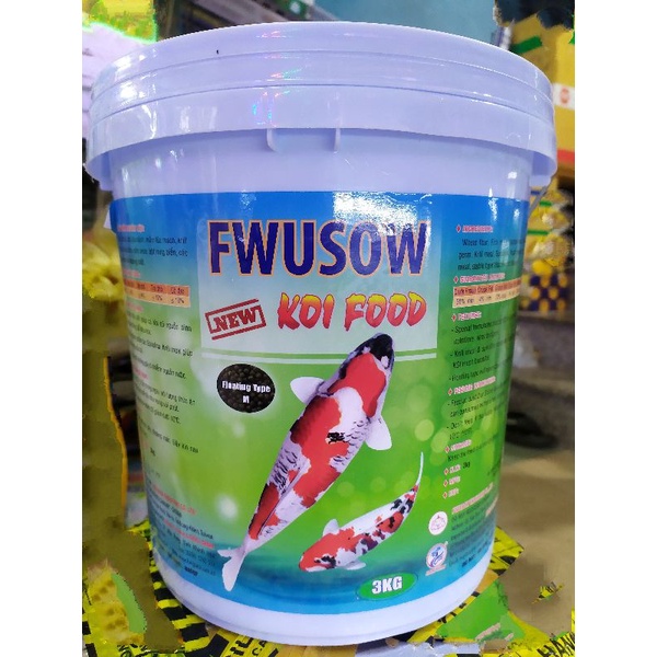 Thức ăn cá Koi cao cấp. FWUSOW KOI FOOD (Thùng 3KG)
