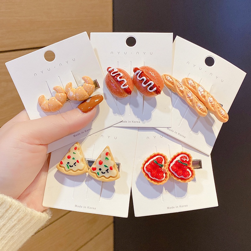 Kẹp Tóc Hình Bánh Hamburger Phong Cách Hàn Quốc Dễ Thương Cho Bé Gái