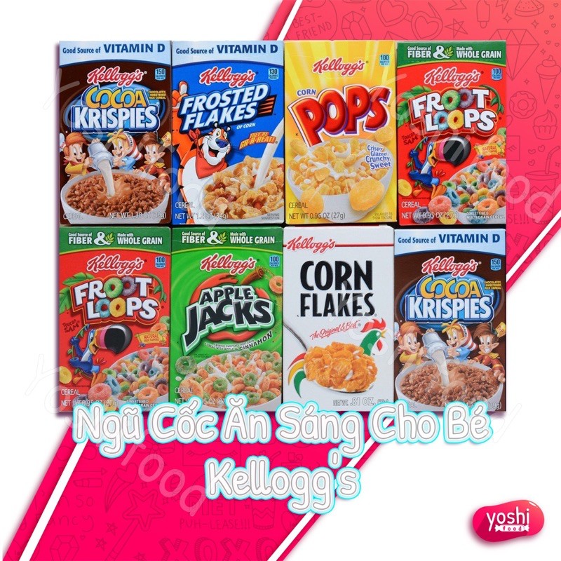 (6 loại) Ngũ Cốc Ăn Sáng Cho Bé Kellogg's