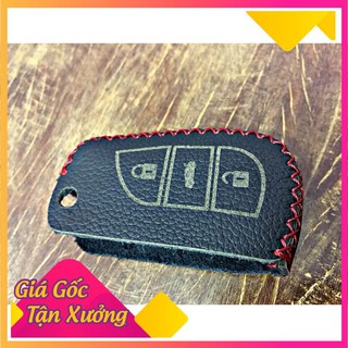 Bao da chìa khóa Toyota Innova, Fortuner, Altis, Hilux chìa khóa cơ (chìa gập) da bò thật 100%, khắc tên, sdt theo yêuầu