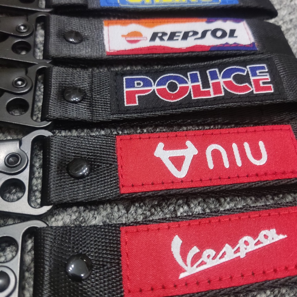 [New]Móc chìa khóa vải 16x2.5 Ohlins Repsol Police Vespa