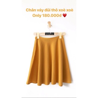 Chân váy đũi thô dáng xoè