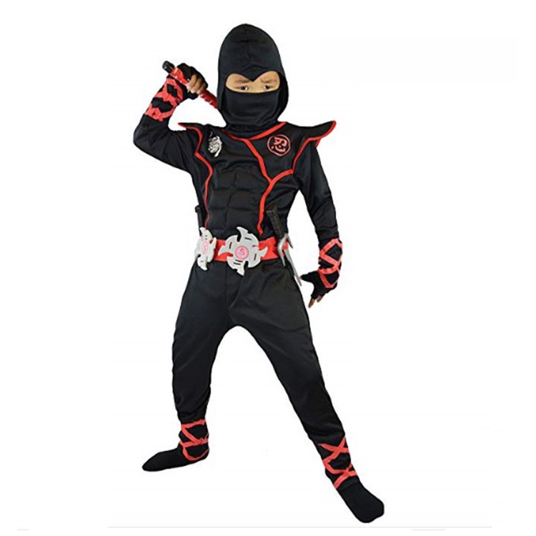 Bộ Đồ Hóa Trang Ninja Màu Đen Cá Tính Cho Bé Dịp Halloween