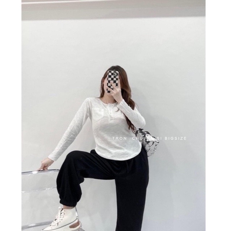 Áo vạt bầu - Quần Jogger bigsize