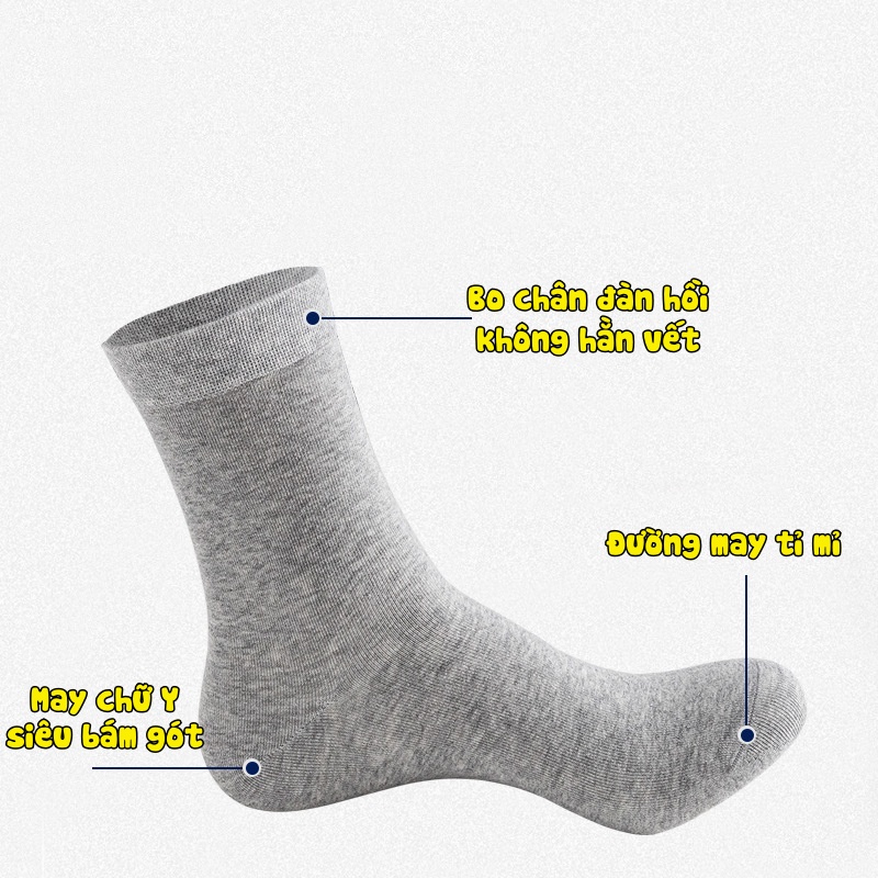 Tất cao cổ cotton cao cấp hàn quốc tất vớ nam nữ cổ dày
