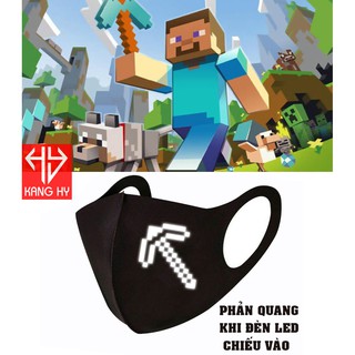 Khẩu Trang Phản Quang Cúp diamond minecraft Trẻ em