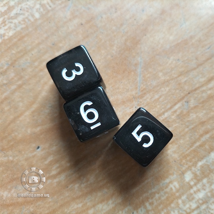 Bộ 5 viên xí ngầu mặt số màu trong suốt 16mm