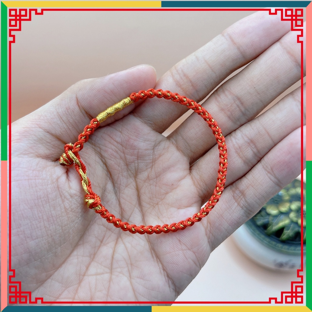 Vòng chỉ đỏ lõi vàng đem lại may mắn tránh xui rủi kích thước tùy chọn