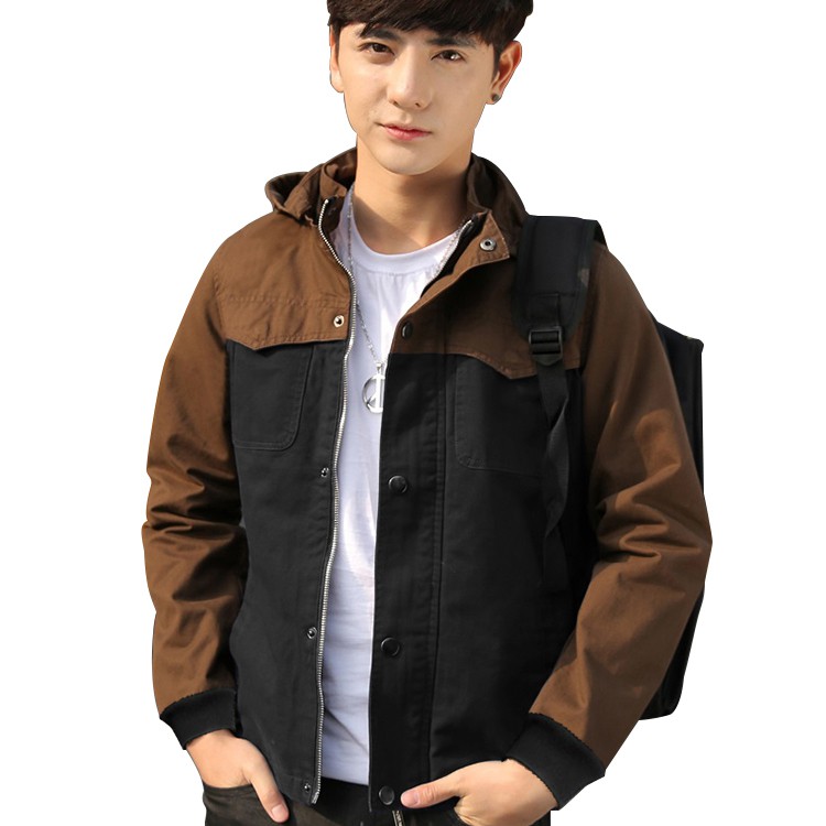 Áo Khoác Kaki Nam Có Nón Phối Màu KATUSCO A2039, Vải Kaki Lót Dù Dày Dặn, Form Suông Dễ Mặc, Size Từ 55-85kg | BigBuy360 - bigbuy360.vn